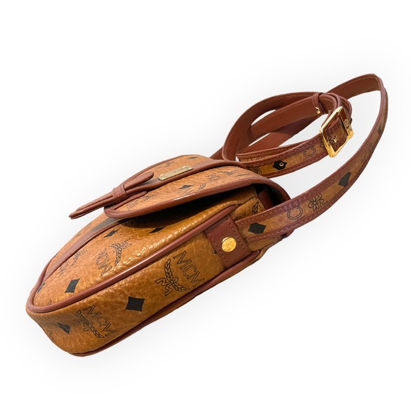 Vintage MCM Cognag Monogram Visetos Crossbody Flap Bag - Picture 10 of 14